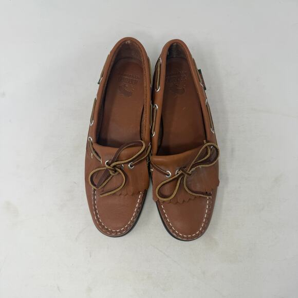 Vintage G.H. Bass & Co Fringe Moccasin Boat Shoes Brown Leather Size 7 - Picture 5 of 15
